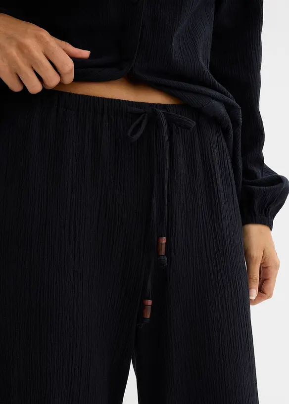 Dra p&aring;-byxa med struktureffekt, bonprix