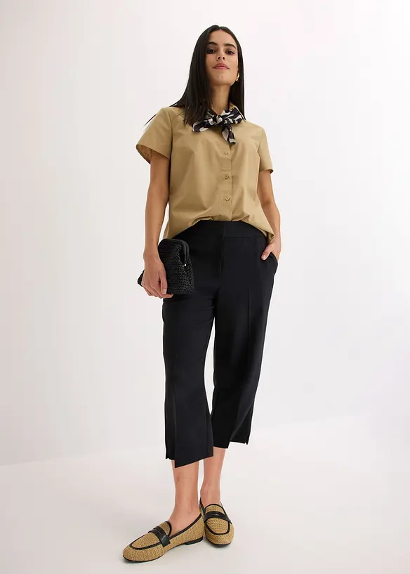 Kort&auml;rmad poplinblus, bonprix