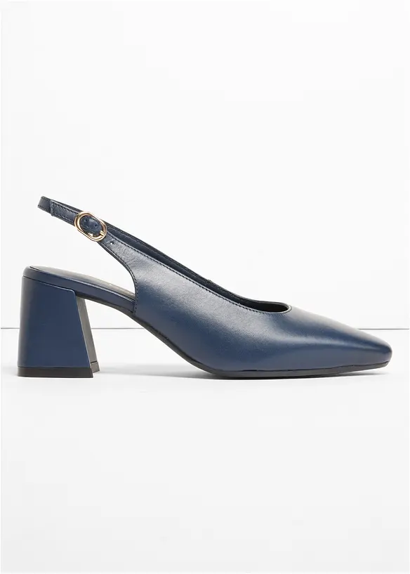 Slingbackpumps i skinn, bonprix