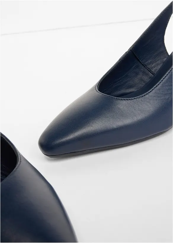 Slingbackpumps i skinn, bonprix