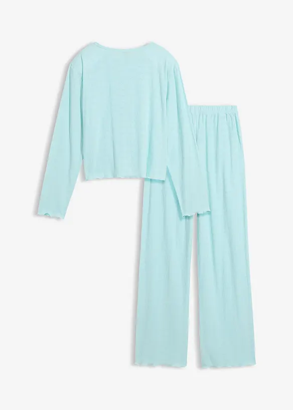 Hj&auml;rtm&ouml;nstrad pyjamas i bomullsblandning, bonprix