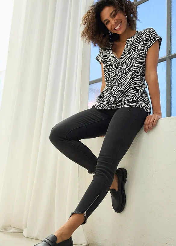 Blustunika av ren viskos, bonprix