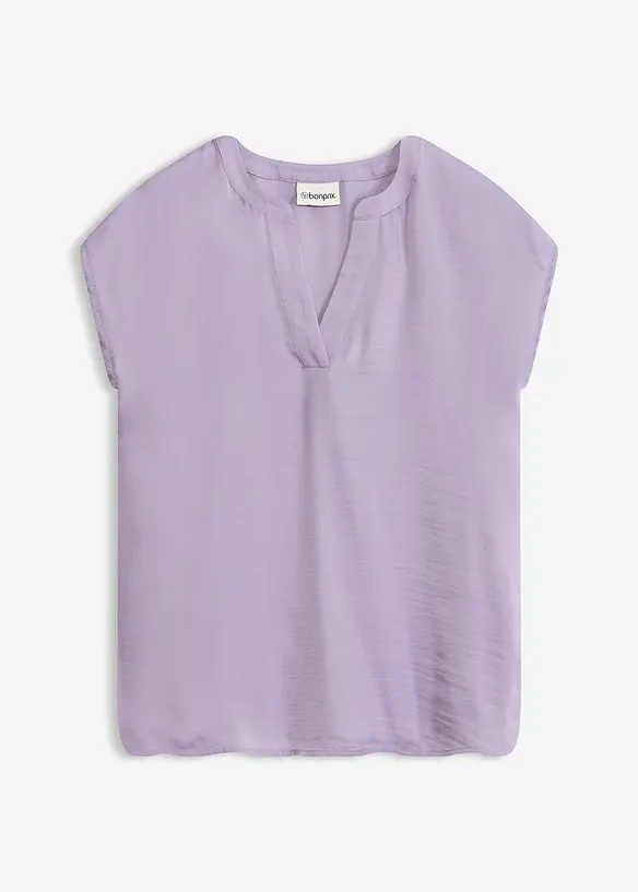 Ledig satinblus med &ouml;verskurna &auml;rmar, bonprix