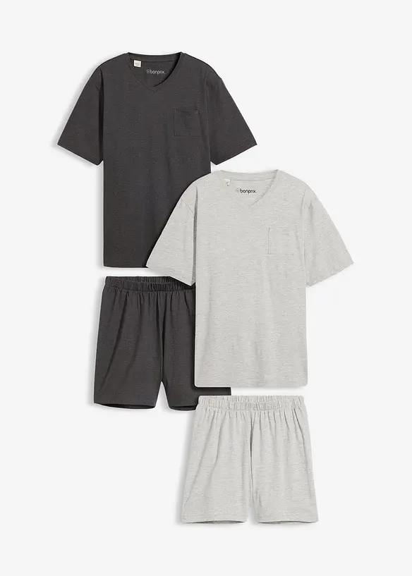 Kort pyjamas med bomull (set i 4 delar), bonprix