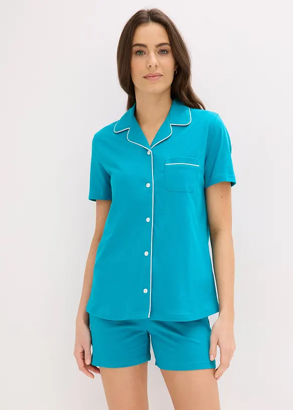 Kort pyjamas med knappsl&aring;, bonprix