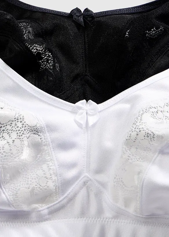 Avlastande BH utan bygel, med vadderade axelband (2-pack), bonprix