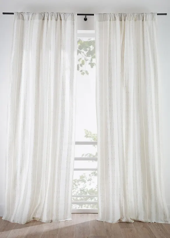 Randig gardinl&auml;ngd i ekologisk bomull (1-pack), bonprix