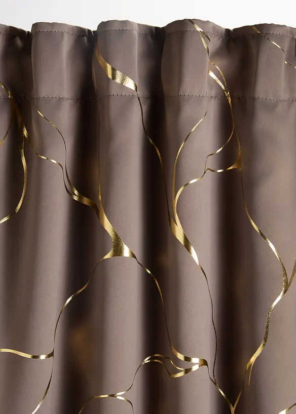 M&ouml;rkl&auml;ggande gardinl&auml;ngd med glansigt m&ouml;nster (1-pack), bonprix