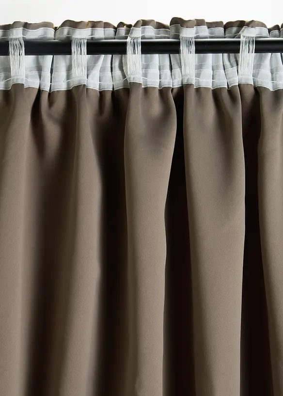 M&ouml;rkl&auml;ggande gardinl&auml;ngd med glansigt m&ouml;nster (1-pack), bonprix