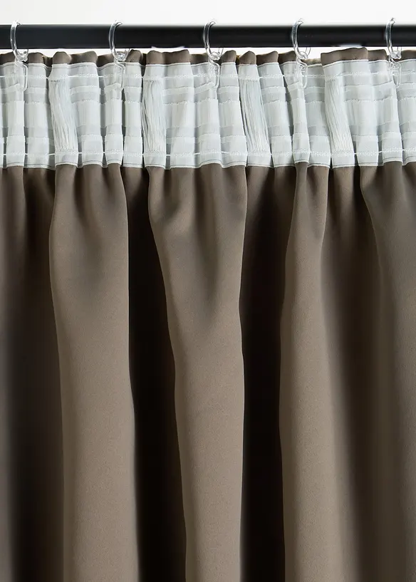 M&ouml;rkl&auml;ggande gardinl&auml;ngd med glansigt m&ouml;nster (1-pack), bonprix