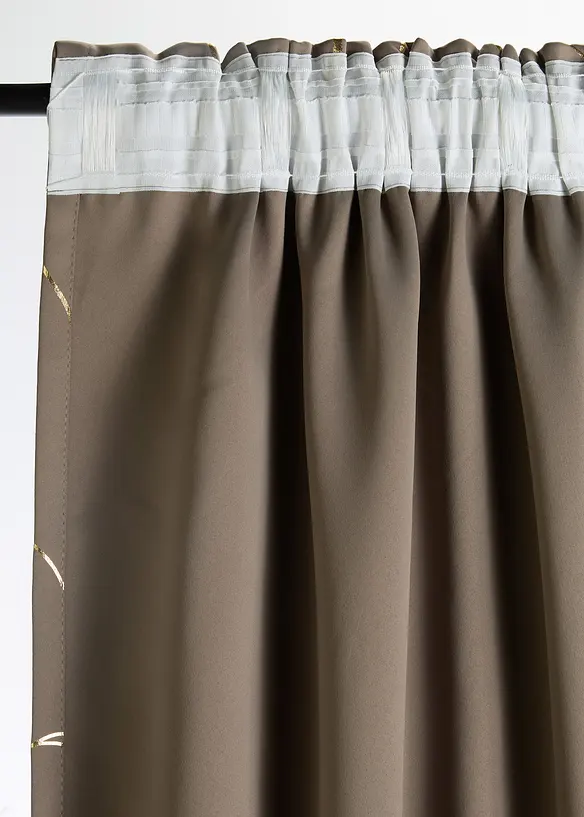 M&ouml;rkl&auml;ggande gardinl&auml;ngd med glansigt m&ouml;nster (1-pack), bonprix