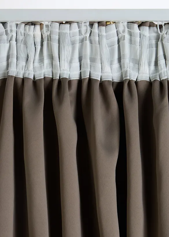 M&ouml;rkl&auml;ggande gardinl&auml;ngd med glansigt m&ouml;nster (1-pack), bonprix