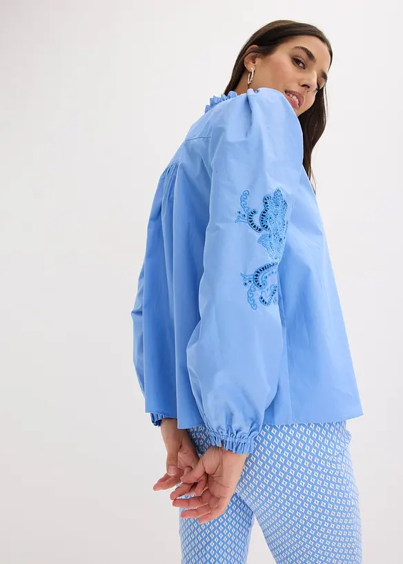 Bomullstunika med h&aring;lbroderi, bonprix