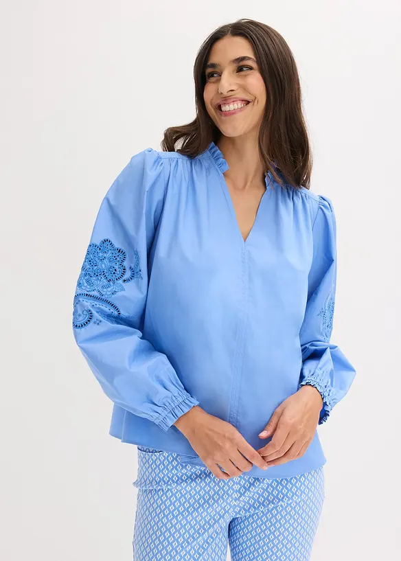 Bomullstunika med h&aring;lbroderi, bonprix