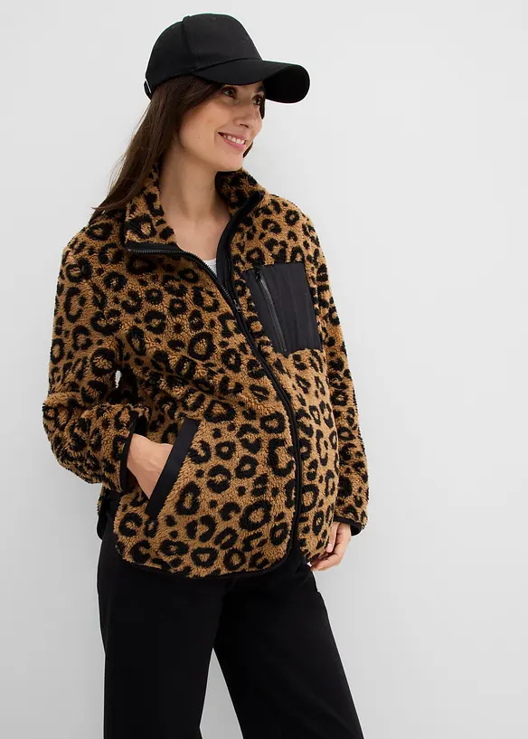 Mammajacka med babyficka i teddyfleece, bonprix