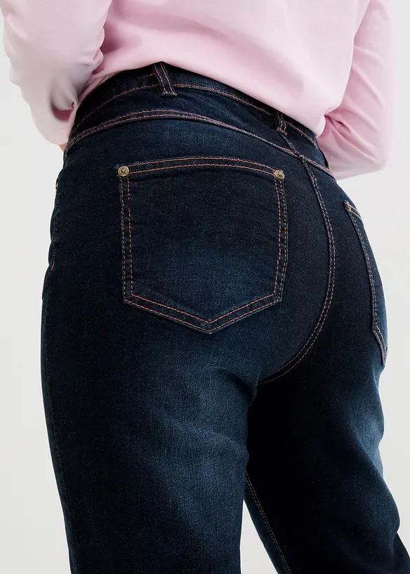 Straight Jeans Mid Waist, med bekv&auml;m midja, bonprix