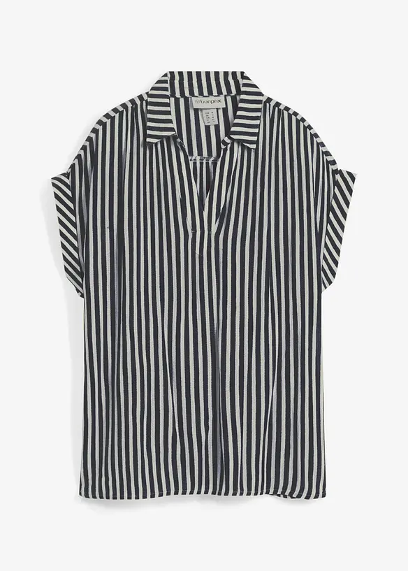 Kort&auml;rmad blus i f&ouml;ljsam viskos, bonprix