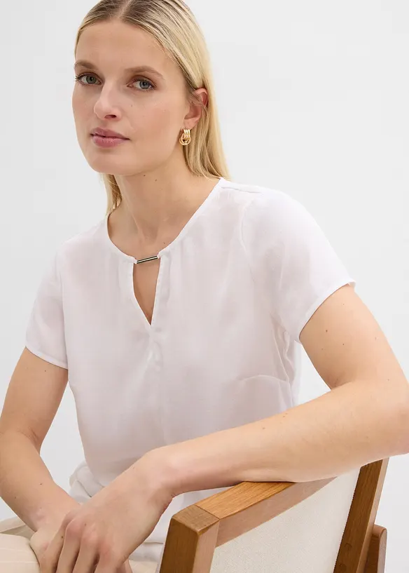 Tunika av fintr&aring;dig satin, bonprix