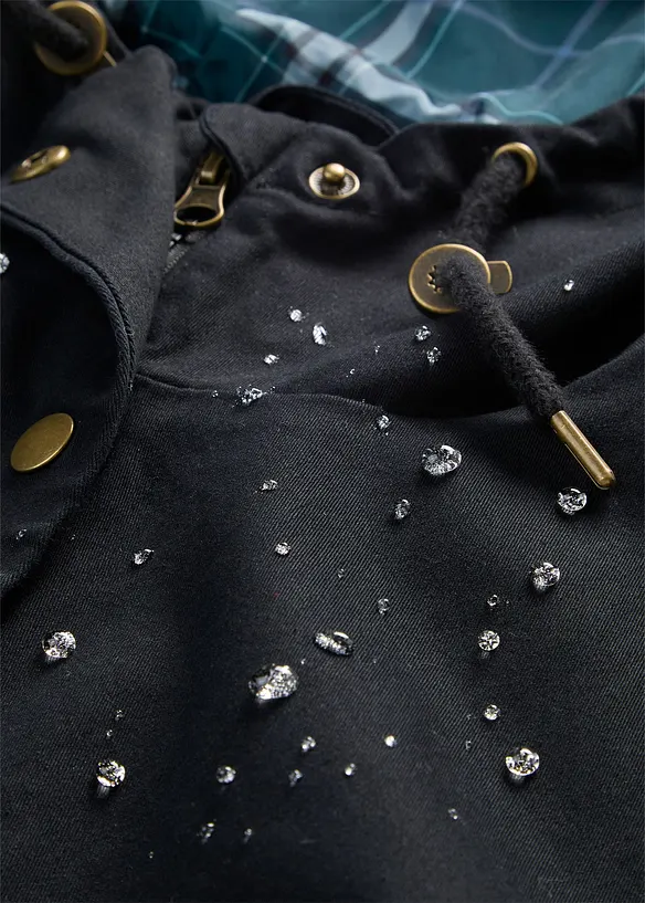 Vattenavvisande jacka med rutigt foder, bonprix