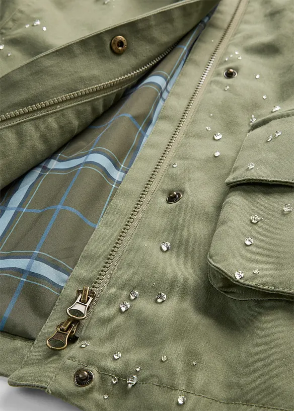 Vattenavvisande jacka med rutigt foder, bonprix