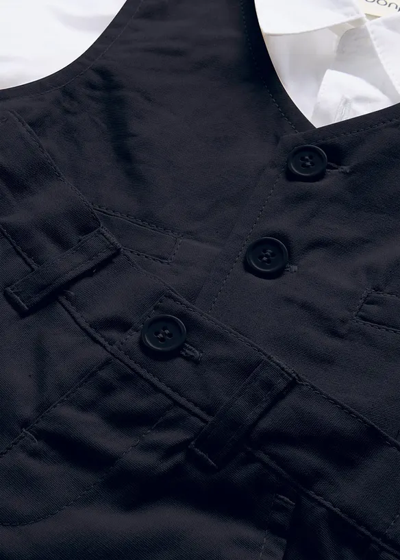 Skjorta + v&auml;st + byxa av bomull (3 delar), bonprix