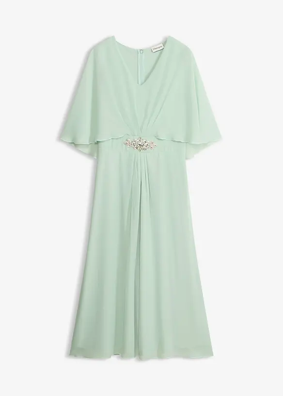 Mellanl&aring;ng kl&auml;nning i chiffong med strassapplikation, bonprix