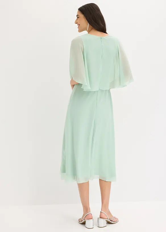 Mellanl&aring;ng kl&auml;nning i chiffong med strassapplikation, bonprix