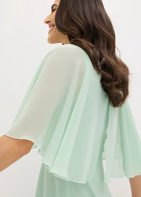 Mellanl&aring;ng kl&auml;nning i chiffong med strassapplikation, bonprix