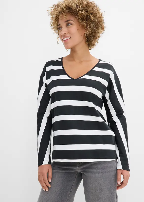 L&aring;ng&auml;rmad topp i ekologisk bomull, bonprix