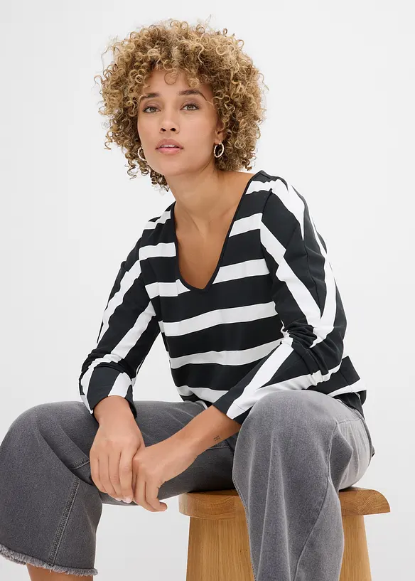 L&aring;ng&auml;rmad topp i ekologisk bomull, bonprix