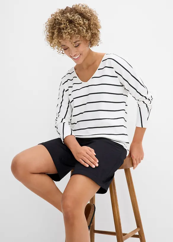 L&aring;ng&auml;rmad topp i ekologisk bomull, bonprix