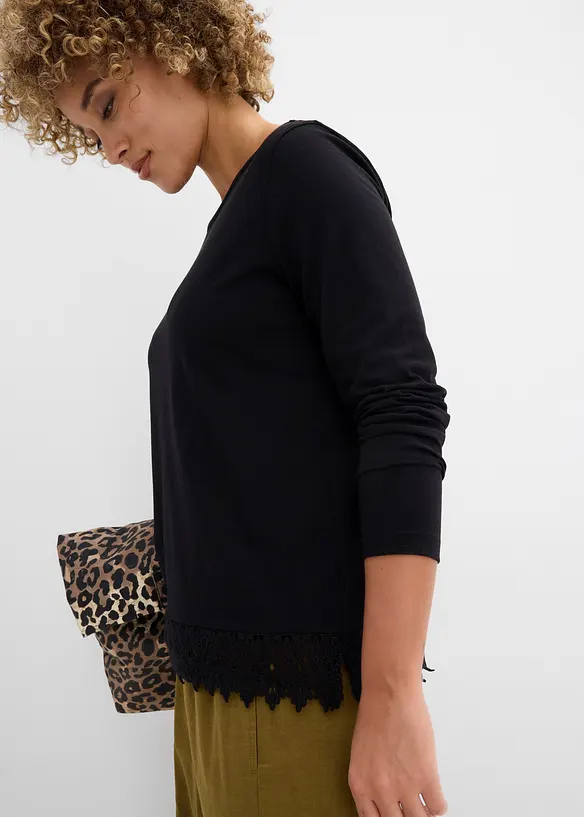 L&aring;ng&auml;rmad topp i bomull (2-pack), bonprix