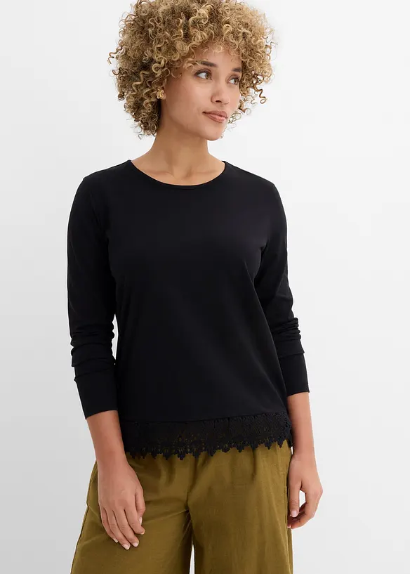 L&aring;ng&auml;rmad topp i bomull (2-pack), bonprix