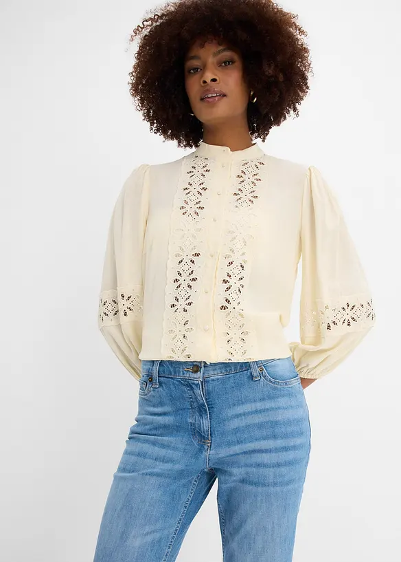 Straight Jeans Mid Waist, med bekv&auml;m midja, bonprix