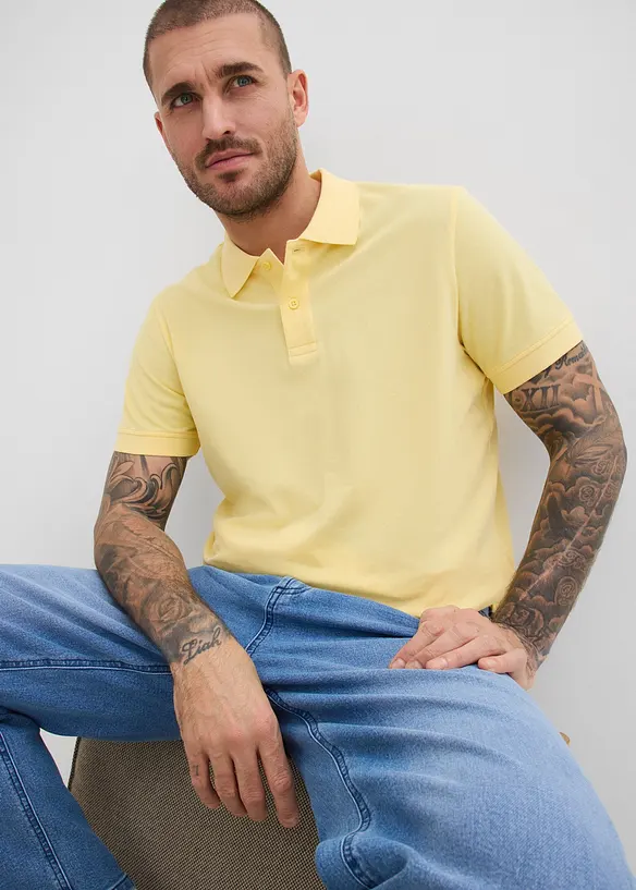 Kort&auml;rmad pik&eacute;tr&ouml;ja i bomull, bonprix