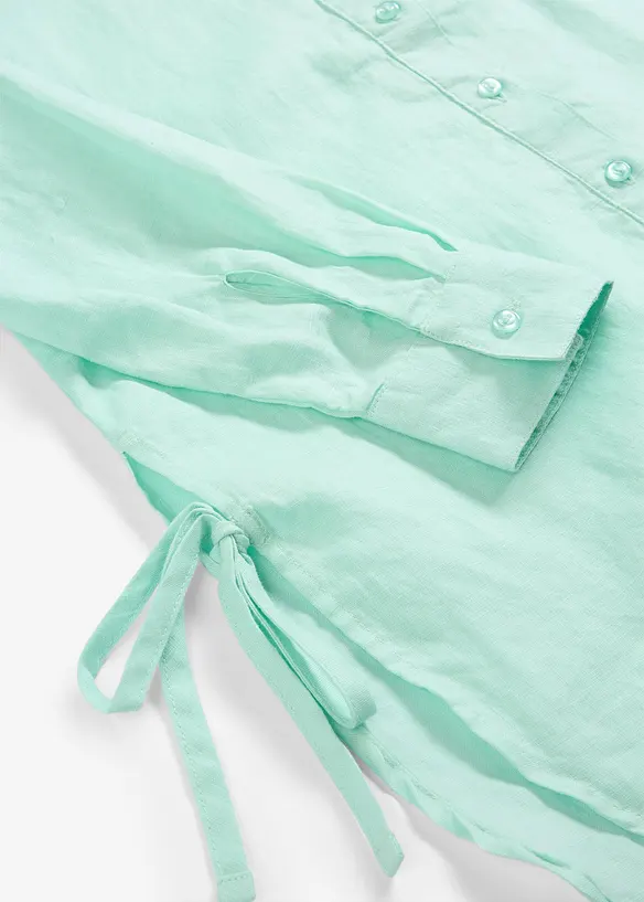 Skjortblus i linne, bonprix