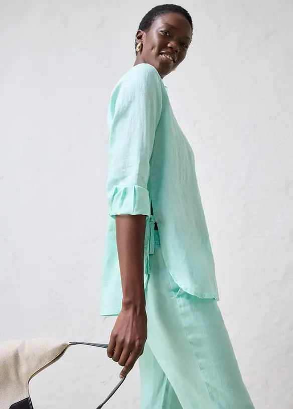 Skjortblus i linne, bonprix