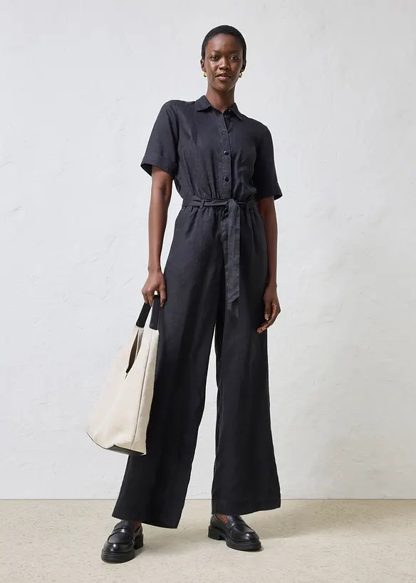 Jumpsuit av rent lin, bonprix