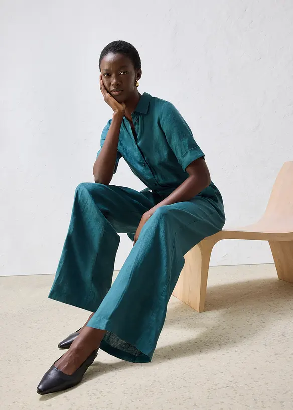 Jumpsuit av rent lin, bonprix