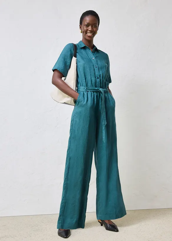 Jumpsuit av rent lin, bonprix