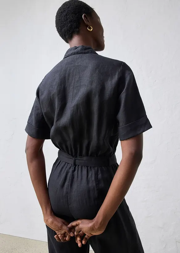 Jumpsuit av rent lin, bonprix