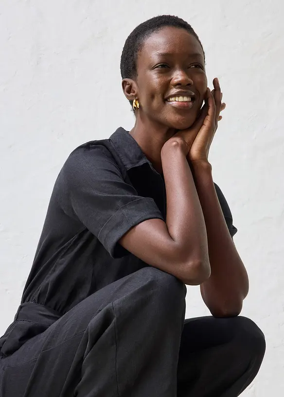 Jumpsuit av rent lin, bonprix