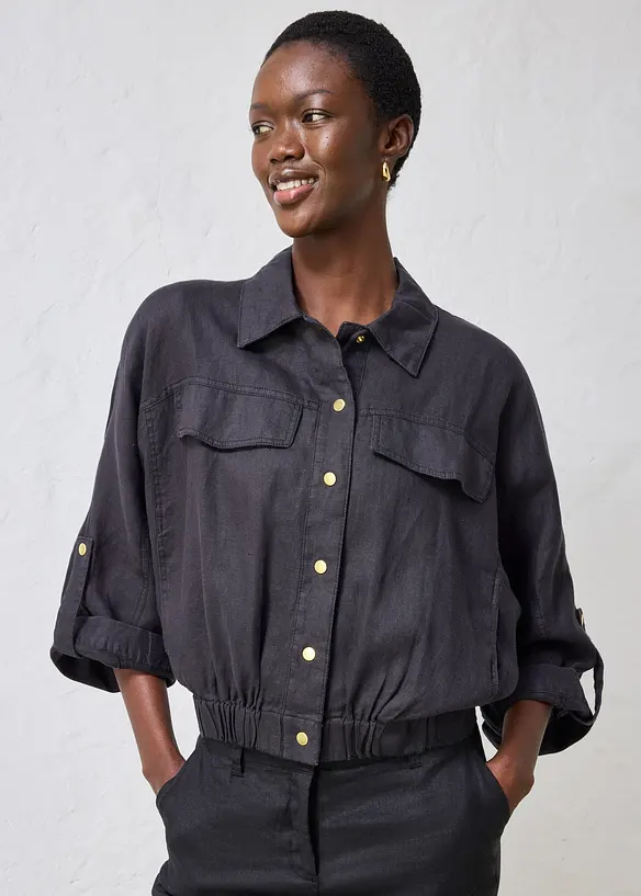 Blusjacka av linne, bonprix