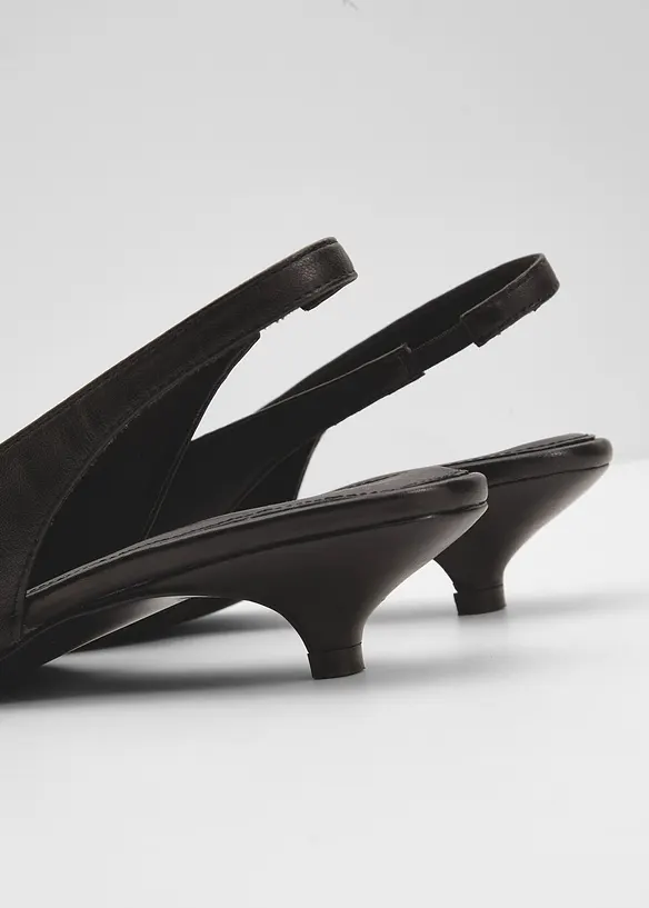 Slingbackpumps i skinn, bonprix