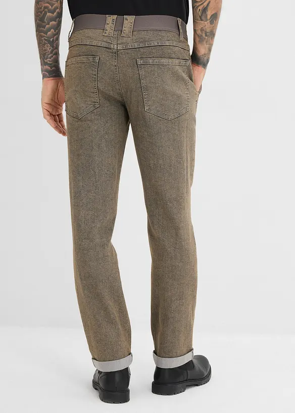 Tunna stretchjeans i Relaxed Fit med bekv&auml;m midja, Straight, bonprix