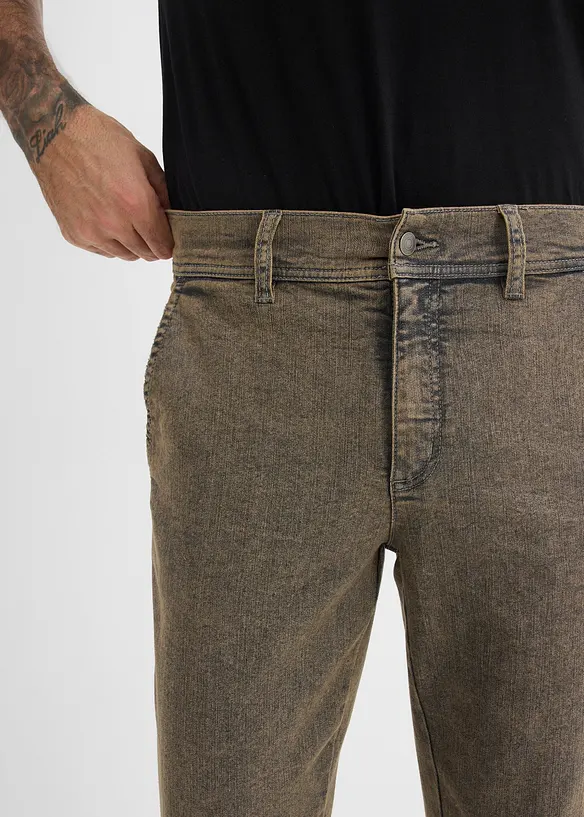 Tunna stretchjeans i Relaxed Fit med bekv&auml;m midja, Straight, bonprix