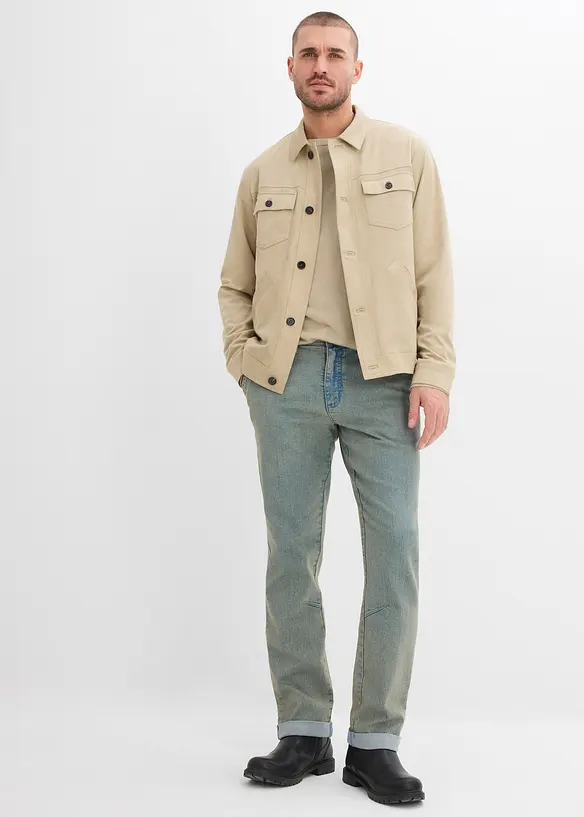 Tunna stretchjeans i Relaxed Fit med bekv&auml;m midja, Straight, bonprix