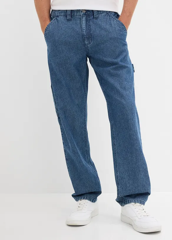 Tunna Relaxed Fit Carpenter-jeans med bekv&auml;m midja, Straight, bonprix