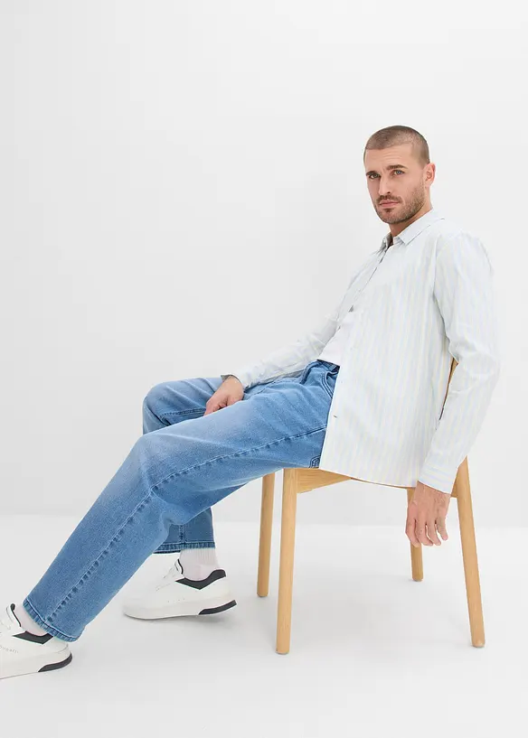 Strykfri skjorta med stretch, modern passform, bonprix