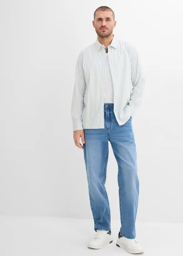 Strykfri skjorta med stretch, modern passform, bonprix